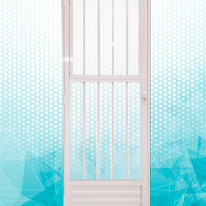 PORTA PALITO ALUMÍNIO BRANCO VIDRO LISO 2.10X0.80