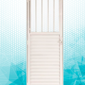 PORTA PALITO MISTA ALUMÍNIO BRANCO VIDRO LISO 2.10X0.80