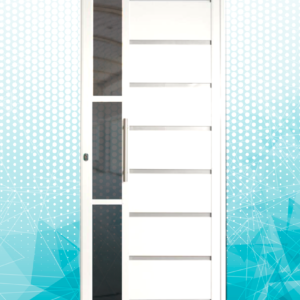 PORTA LUX 3 FRISADA ALUGALV VIDRO FUMÊ 2.10X0.80 COM PUXADOR