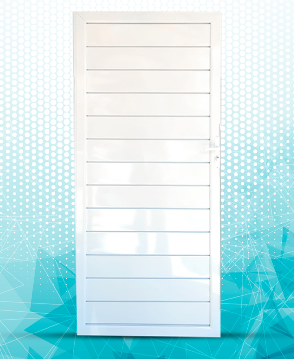 PORTÃO SOCIAL FRISO ALUGALV BRANCO 1.80X0.80 COM FECHADURA