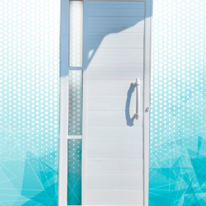 PORTA CHARME ALUMÍNIO BRANCO VIDRO LISO COM PUXADOR